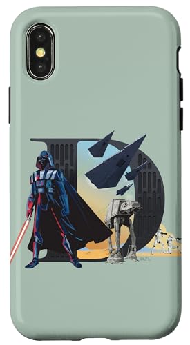 Hülle für iPhone X/XS Star Wars Disney Alphabet Monogramm Buchstabe D für Darth Vader von Star Wars