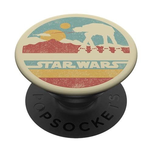 PopSockets Star Wars AT-AT Silhouette Title Logo Circle PopSockets PopGrip: Ausziehbarer Sockel und Griff für Handys/Tablets mit Tauschbarem Top von Star Wars