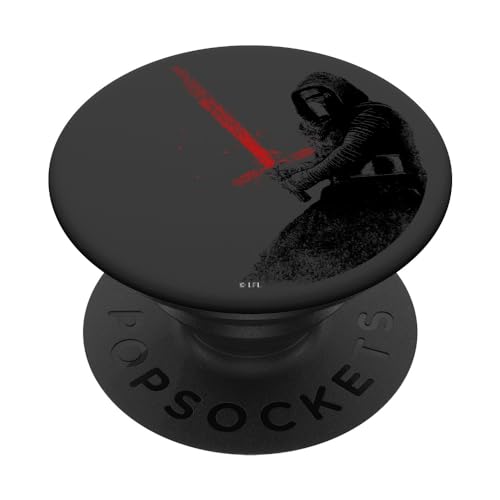 PopSockets Star Wars Kylo With Red Lightsaber Distressed Art PopSockets PopGrip: Ausziehbarer Sockel und Griff für Handys/Tablets mit Tauschbarem Top von Star Wars