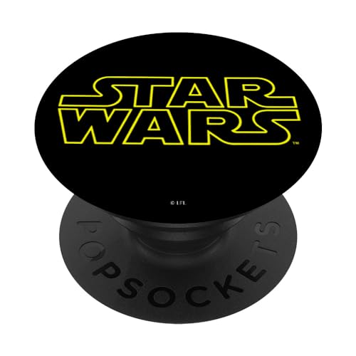 PopSockets Star Wars Simple Logo Outline PopSockets PopGrip: Ausziehbarer Sockel und Griff für Handys/Tablets mit Tauschbarem Top von Star Wars