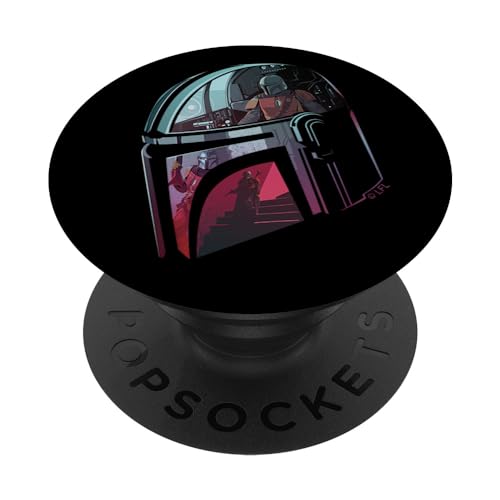 PopSockets Star Wars The Mandalorian Portrait Inside Helmet PopSockets PopGrip: Ausziehbarer Sockel und Griff für Handys/Tablets mit Tauschbarem Top von Star Wars