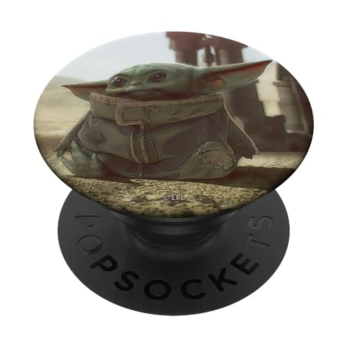 PopSockets Star Wars The Mandalorian The Child Sitting Portrait PopSockets PopGrip: Ausziehbarer Sockel und Griff für Handys/Tablets mit Tauschbarem Top von Star Wars