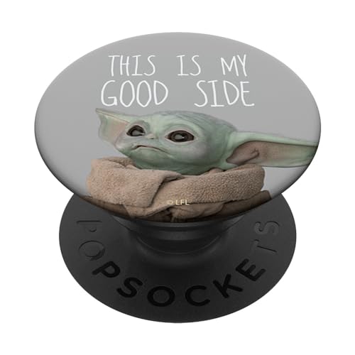 PopSockets Star Wars The Mandalorian The Child This Is My Good Side PopSockets PopGrip: Ausziehbarer Sockel und Griff für Handys/Tablets mit Tauschbarem Top von Star Wars