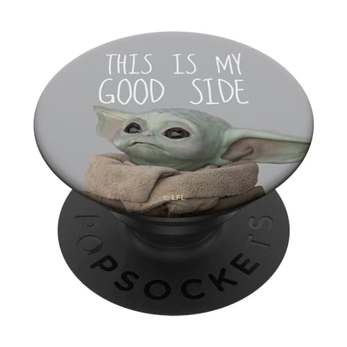 PopSockets Star Wars The Mandalorian The Child This Is My Good Side PopSockets PopGrip: Ausziehbarer Sockel und Griff für Handys/Tablets mit Tauschbarem Top von Star Wars