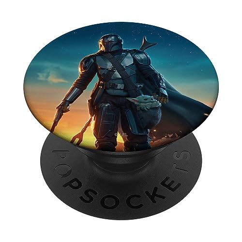 PopSockets Star Wars The Mandalorian and Grogu Sunset Poster PopSockets mit austauschbarem PopGrip von Star Wars