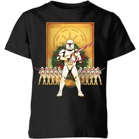 Star Wars Candy Cane Stormtroopers Kids' Christmas T-Shirt - Black - 9-10 Jahre von Original Hero