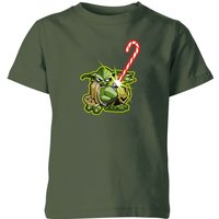 Star Wars Candy Cane Yoda Kids' Christmas T-Shirt - Forest Green - 7-8 Jahre von Star Wars