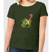 Star Wars Candy Cane Yoda Women's Christmas T-Shirt - Forest Green - L von Star Wars