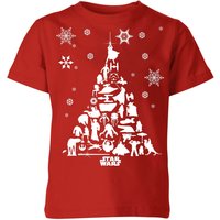 Star Wars Character Christmas Tree Kids' Christmas T-Shirt - Red - 11-12 Jahre von Star Wars