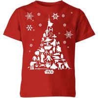 Star Wars Character Christmas Tree Kids' Christmas T-Shirt - Red - 5-6 Jahre von Star Wars