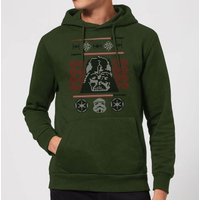 Star Wars Darth Vader Face Knit Christmas Hoodie - Forest Green - M von Star Wars