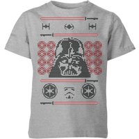 Star Wars Darth Vader Face Knit Kids' Christmas T-Shirt - Grey - 3-4 Jahre von Star Wars