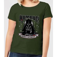Star Wars Darth Vader Humbug Women's Christmas T-Shirt - Forest Green - L von Star Wars