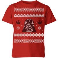 Star Wars Darth Vader Knit Kids' Christmas T-Shirt - Red - 5-6 Jahre von Original Hero