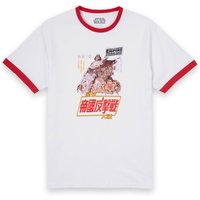 Star Wars Empire Strikes Back Kanji Poster Herren T-Shirt - Weiß / Rot Ringer - M von Star Wars