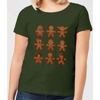 Star Wars Gingerbread Characters Women's Christmas T-Shirt - Forest Green - L von Star Wars