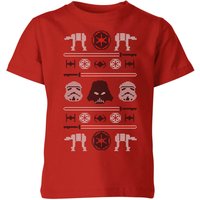 Star Wars Imperial Knit Kids' Christmas T-Shirt - Red - 3-4 Jahre von Star Wars