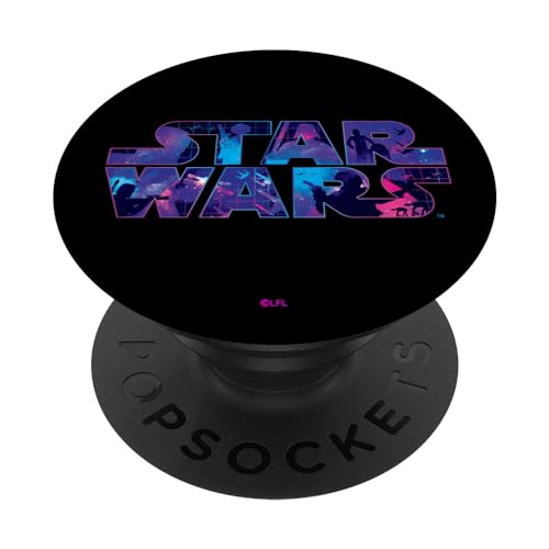 Star Wars Logo Retro 90s Galaxy PopSockets Klebender PopGrip von Star Wars