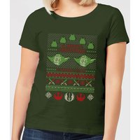 Star Wars Merry Christmas I Wish You Knit Damen T-Shirt - Dunkelgrün - XL von Star Wars