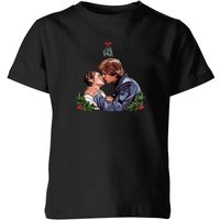 Star Wars Mistletoe Kiss Kids' Christmas T-Shirt - Black - 9-10 Jahre von Star Wars