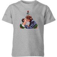 Star Wars Mistletoe Kiss Kids' Christmas T-Shirt - Grey - 7-8 Jahre von Star Wars