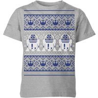 Star Wars R2-D2 Knit Kids' Christmas T-Shirt - Grey - 3-4 Jahre von Star Wars