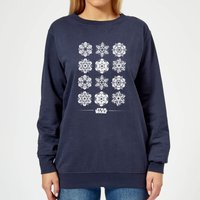 Star Wars Snowflake Damen Weihnachtspullover – Navy - XS von Star Wars