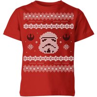 Star Wars Stormtrooper Knit Kids' Christmas T-Shirt - Red - 5-6 Jahre von Star Wars