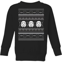 Star Wars Stormtrooper Knit Kinder Weihnachtspullover – Schwarz - 3-4 Jahre von Star Wars