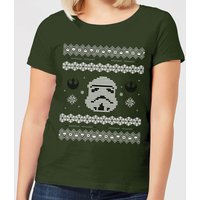 Star Wars Stormtrooper Knit Women's Christmas T-Shirt - Forest Green - L von Star Wars