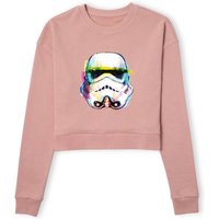 Star Wars Stormtrooper Paintbrush Women's Cropped Sweatshirt - Dusty Pink - L von Star Wars