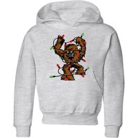 Star Wars Tangled Fairy Lights Chewbacca Kids' Christmas Hoodie - Grey - 3-4 Jahre von Star Wars