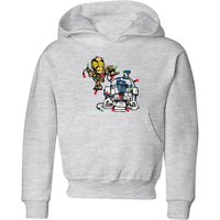 Star Wars Tangled Fairy Lights Droids Kids' Christmas Hoodie - Grey - 3-4 Jahre von Star Wars