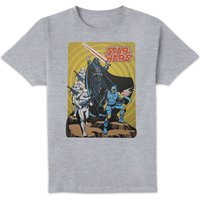 Star Wars Vader Retro Poster Unisex T-Shirt - Grey - XXL von Star Wars