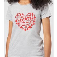 Star Wars Valentine's Heart Montage Frauen T-Shirt - Grau - 4XL von Star Wars