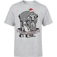 Star Wars Weihnachten Happy Holidays Droids T-Shirt - Grau - XL von Star Wars