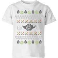 Star Wars Yoda Knit Kids' Christmas T-Shirt - White - 5-6 Jahre von Star Wars