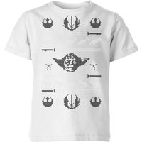 Star Wars Yoda Sabre Knit Kids' Christmas T-Shirt - White - 5-6 Jahre von Star Wars