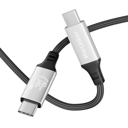 StarLinker USB4 mit Thunderbolt 4 Kabel 240W 1m [USB-IF Zertifiziert],PD-Ladung, Unterstützt 40Gbps Daten-Sync und 8K/5K@60HZ, Kompatibel mit TBT 4/3, USB3, USB C, MacBook, SSD, Monitor, Docking von StarLinker