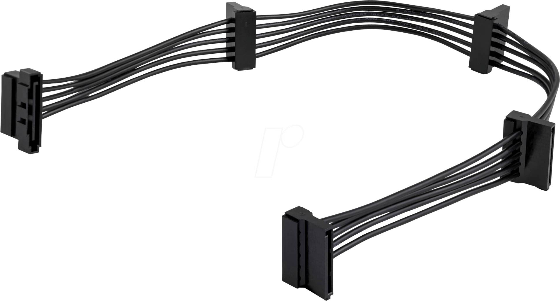 ST PYO4SATA - 4x 15-pin SATA Splitterkabel, 40 cm, schwarz von StarTech.com