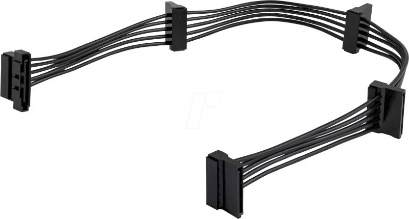 ST PYO4SATA - 4x 15-pin SATA Splitterkabel, 40 cm, schwarz von StarTech.com