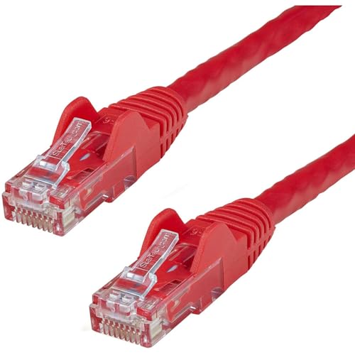 StarTech. com Cat6 Ethernet-Kabel (Cat 6, 650 MHz, 100 W, PoE, RJ45, UTP, Netzwerk-/Patchkabel, Snagless, mit Zugentlastung, UL-Zertifiziert/TIA (N6PATCH50RD) Rot von StarTech.com