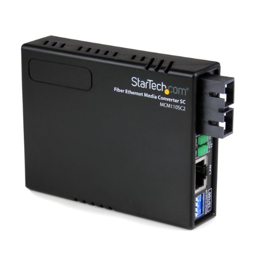StarTech. com MCM110SC2 Multimode (MM) SC Glasfaser-Medienkonverter für 10/100 Mbps Netzwerk – Ethernet auf SC MM Glasfaser Medienkonverter – 2 km von StarTech.com