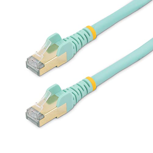 StarTech.com 0,5m Cat6a Ethernet Kabel, geschirmt (STP), Cat6a Netzwerkkabel, Cat6a Patchkabel, Cat 6a, Türkis von StarTech.com