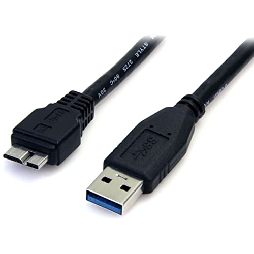 StarTech.com 0,5m USB 3.0 A auf Micro B Kabel, St/St, Schwarz, 50cm SuperSpeed USB 3.0 Anschlusskabel, Stecker / Stecker von StarTech.com