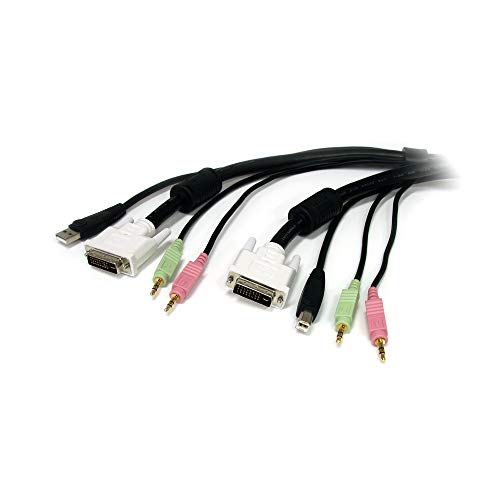 StarTech.com 1,8m 4-in-1 USB DVI KVM Kabel mit Audio und Mikrofon - USB DVI KVM Switch Kabel mit Audio von StarTech.com