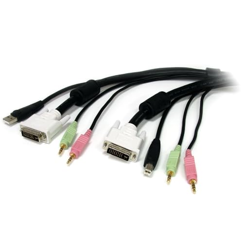 StarTech.com 1,8m 4-in-1 USB DVI KVM Kabel mit Audio und Mikrofon - USB DVI KVM Switch Kabel mit Audio von StarTech.com