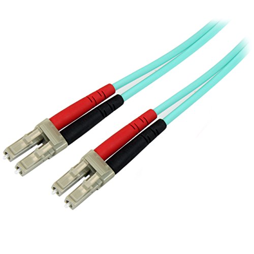 StarTech.com 1 m LC/UPC auf LC/UPC OM4 Multimode Glasfaserkabel, 50/125µm LOMMF/VCSEL Zipcord LWL, 100G Netzwerke, Low Insertion Loss, LSZH LWL Patchkabel (450FBLCLC1) von StarTech