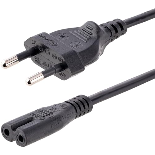StarTech.com 1 m Laptop Ladekabel, EU Stecker auf C7, 2,5A 250V, 18AWG, Laptop Ersatzkabel, Drucker Stromkabel, Laptop Stromkabel/Netztkabel - UL gelistet (PXTNB2SEU1M) von StarTech