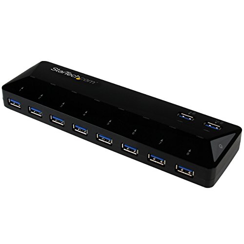 StarTech.com 10 Port USB 3.0 Hub mit Lade- und Sync Port - 2 x 1,5A Ports - Desktop Hub und Schnelllade Station von StarTech.com